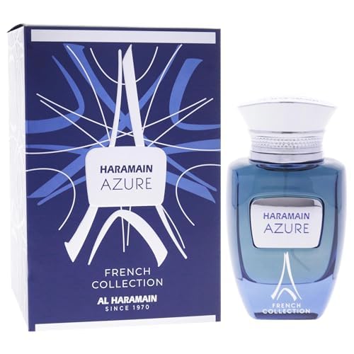 Al Haramain Azure French Collection for Unisex - Arabian Perfume for Women and Men - Long Lasting Fragrance with Notes of Amber, Tonka &Cedar - Arabic Perfume - Eau De Parfum Spray - 3.33 oz EDP Spray