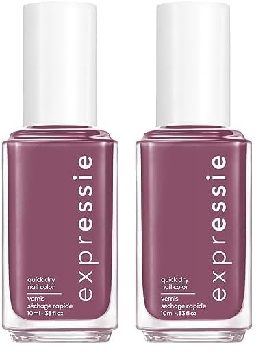 essie expressie Quick-Dry Vegan Nail Polish, Get A Mauve On, Smokey Purple, 0.33 Ounce (Pack of 2)