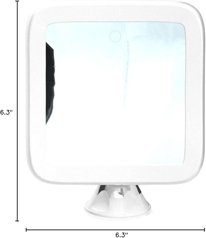 Fancii Rechargeable 10x Magnifying Mirror with 3 LED Light Settings, Dimmable Touch Light, Cordless, Locking Suction Mount, Lighted Mirror for Bathroom or Travel, Mira 2 (White)
