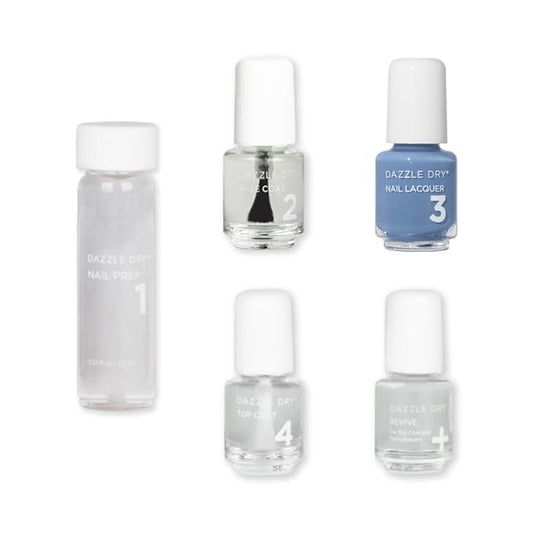 Dazzle Dry Mini Kit 4 Step System - Varsity Blues - A muted light denim. (5 Piece Kit / 5 Manicures)