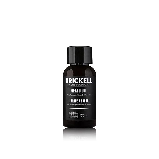 Brickell Men's Beard Oil for Men, Natural and Organic Argan and Jojoba Oil to Strengthen and Soften Hair, 1 Ounce, Scented