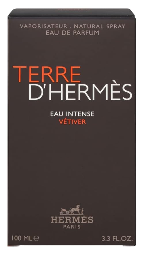 Hermes Terre D'Herm Eau Intense Vetiver Eau De Parfum for Men, 3.3 Ounce