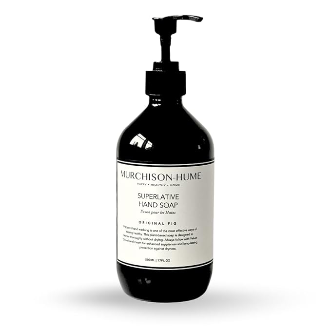 Murchison-Hume Luxury Vegan Hand Soap with Pump Dispenser, Moisturizing Hand Wash, SLS, Paraben & Cruelty-Free, 17oz (Original Fig)