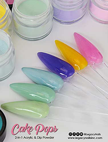 Legacy Nails Professional COLLECTION Acrylic Powder Kit 6 Colors Nail Art Set for Manicure DIY for Dip & Acrylic Nail Extensions (CAKE POPS COLLECTION)