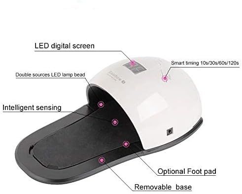 RUIWAN 2in1 Nail Dryer Machine UV/LED 48W Nail Lamp New Version for Curing Toe Nails and Finger Nails,Professional Quickly LED Nail Curing