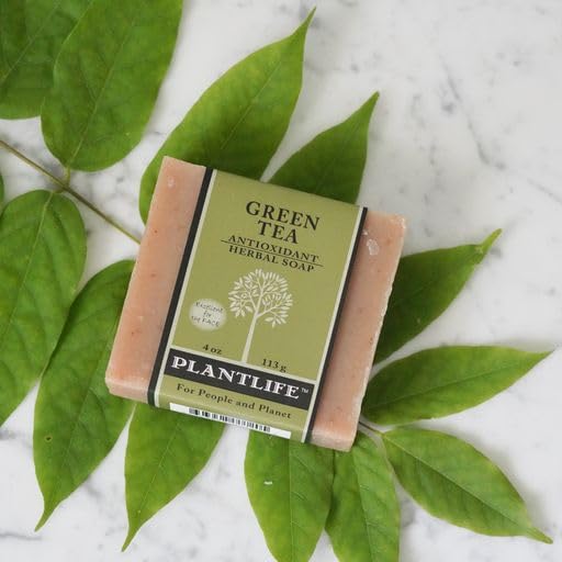 Plantlife Green Tea Bar Soap - Moisturizing and Soothing Soap for Your Skin - Hand Crafted Using Plant-Based Ingredients - Made in California 4oz Bar