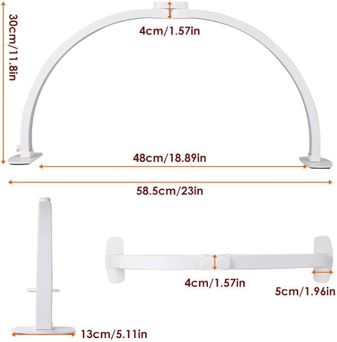 Foldable Desk UV Light for Nail Manicure and Eyelash Extension, 3 Light Settings Bright Fill-in Lamp, White (23 * 11.5 Inch)