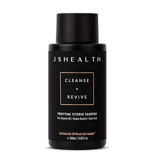 JSHealth Purifying Keratin Shampoo - Cleansing & Reviving Natural Shampoo for Color Treated Hair, Curly Hair & Dry Hair - Vegan, Sulfate & Paraben Free Formula, 350ml