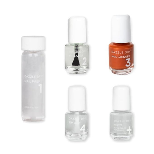 Dazzle Dry Mini Kit 4 Step System - Mojave Dreams - A burnt orange shimmer. Full coverage shimmer. (5 Piece Kit / 5 Manicures)