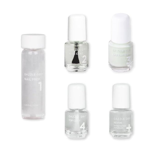 Dazzle Dry Mini Kit 4 Step System - Honeydew - A pale minty green with yellow undertones. Semi-sheer cream. (5 Piece Kit / 5 Manicures)