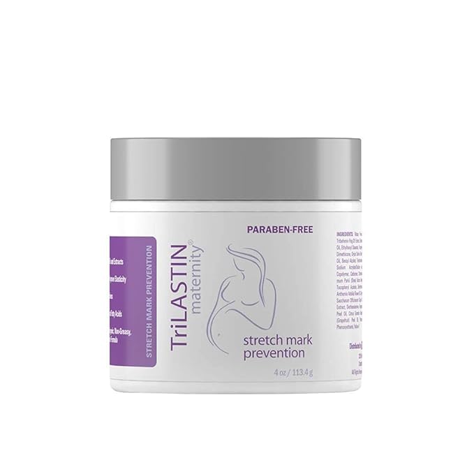 TriLASTIN Maternity Stretch Mark Prevention Cream (4oz) Bundle with Hydro-Thermal Accelerator (3oz) | Pregnancy Must-Have | Safe and Hypoallergenic Gift for First-time Moms | 2 Month Supply