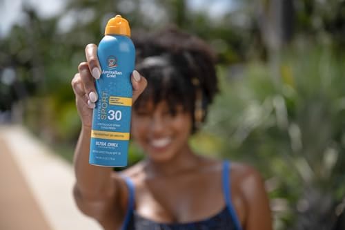 Australian Gold Extreme Sport Continuous Spray Sunscreen SPF 50 (Broad Spectrum/Sweat & Water Resistant/Non-Greasy), Sport - New, Coastal Breeze, 6 Oz 5.6 Ounce (Pack of 1) SPF 50 - Spray