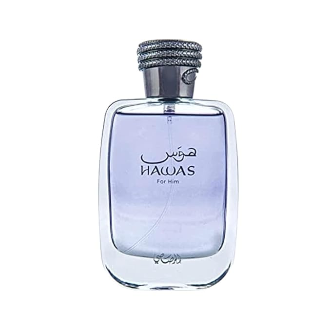 RASASI Hawas for Men EDP, Long-Lasting Pour Homme Spray, Aquatic Scent Designed to Embody Masculine Strength and Vigor, Signature Bottle, 3.38 OZ
