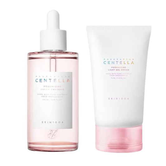 SKIN1004 Madagascar Centella Poremizing Fresh Ampoule 100ml and Poremizing Light Gel Cream 75ml Bundle