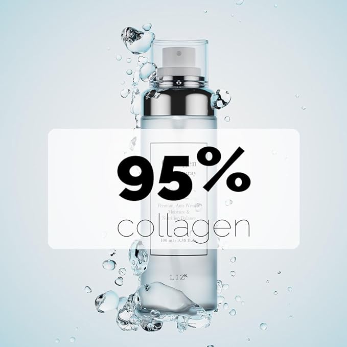 LIZK Collagen Serum Spray for Face 100ml (3.38 fl.oz) Glass Skin, Collagen extract 95%,easy to use, sparying at last step in skincare,body care, moisture mist, korea cosmetics