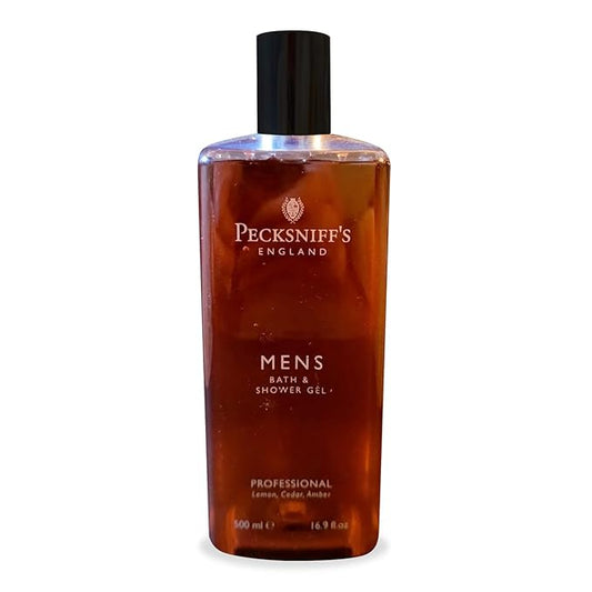 Pecksniff's Men's Luxurious Moisturizing Bath & Shower Gel | Professional Scent, Chypre Scented with Sparkling Citrus, Bergamot, Lemon & Mandarin | Mens Shower Gel | 500ml