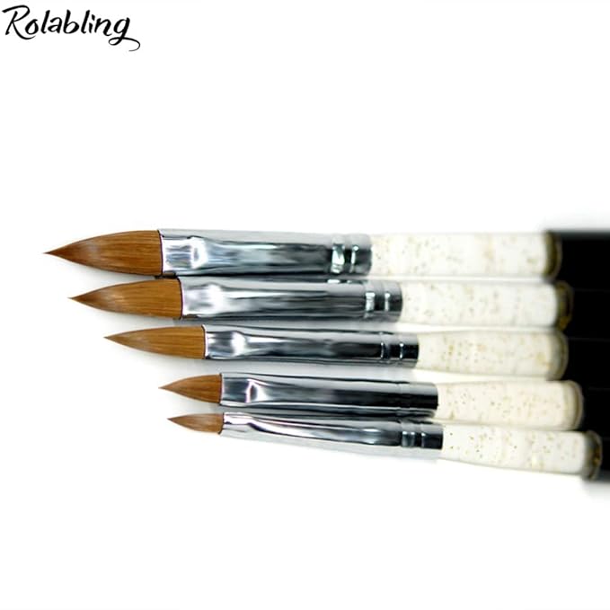 Nail Brush Kolinsky Sable Acrylic Nail Art Brushes UV Gel Nail Painting Pen Brushes Set 5 pcs (1set)