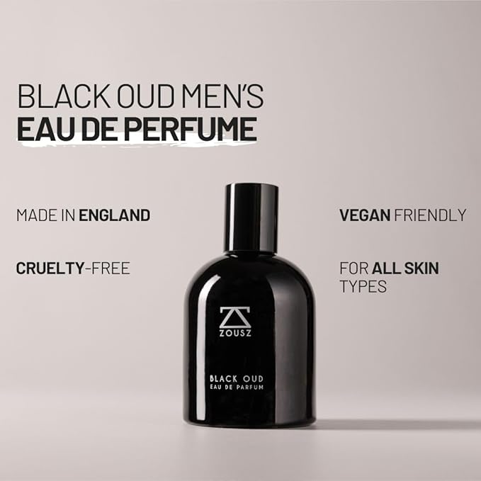Black Oud Eau De Parfum - Luxury Oud Perfume for Men with Black Oud Wood Oil - Oud Fragrance with Sandalwood, Cedarwood & Patchouli Scent Gift for Men