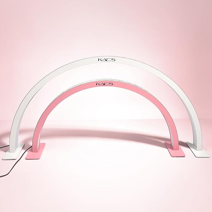 KADS 29In Wide Half Moon Nail Desk Lamp, Half Moon Light for Nail Desk, Lash Light for Eyelash Extensions with 3 Color Temperature 3000k-6500k for Nail, Lash, Tattoo, Skincare (White), E00196
