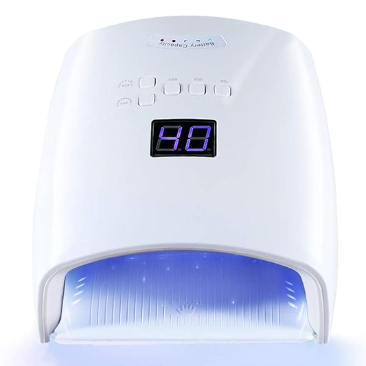 Rechargeable UV LED Nail Lamp, Professional Cordless UV Light for Nails Nail Lamp Machine with Automatic Sensor, 5 Timer Setting Fast Nail Light Curing Lamp for Salon & Home