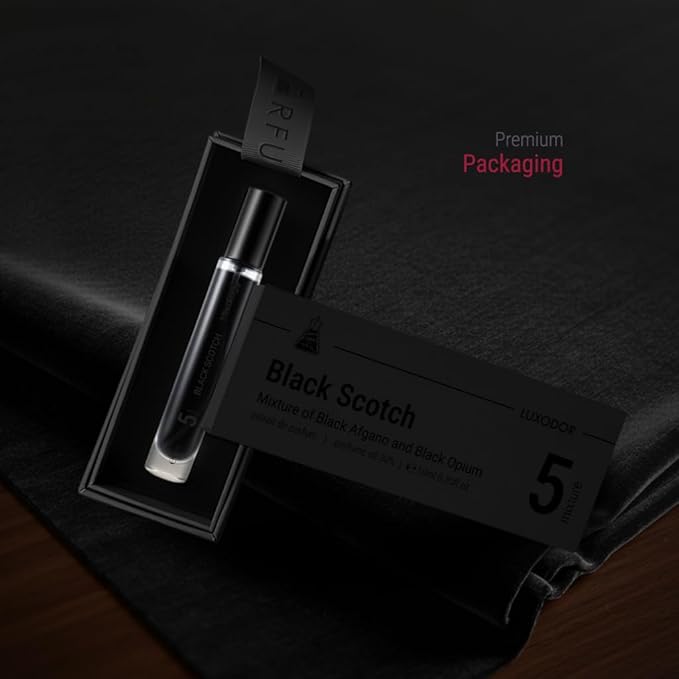 Black Scotch Eau de Parfum – Mixture Black Afghano + Blk Opium Unisex Perfume 0.34 Fl Oz (10ml)