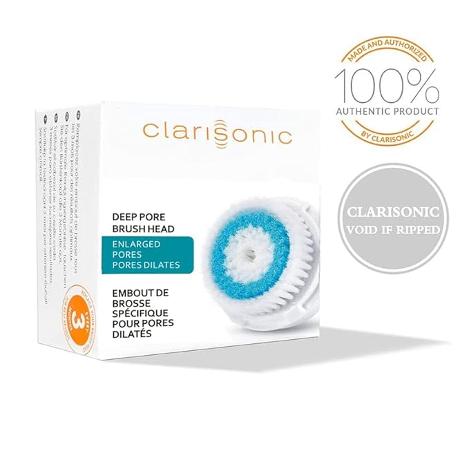 Clarisonic Facial Cleansing Brush Head Replacements,Deep Pore, Compatible with Mia 1, Mia 2,Gentle enough for daily use