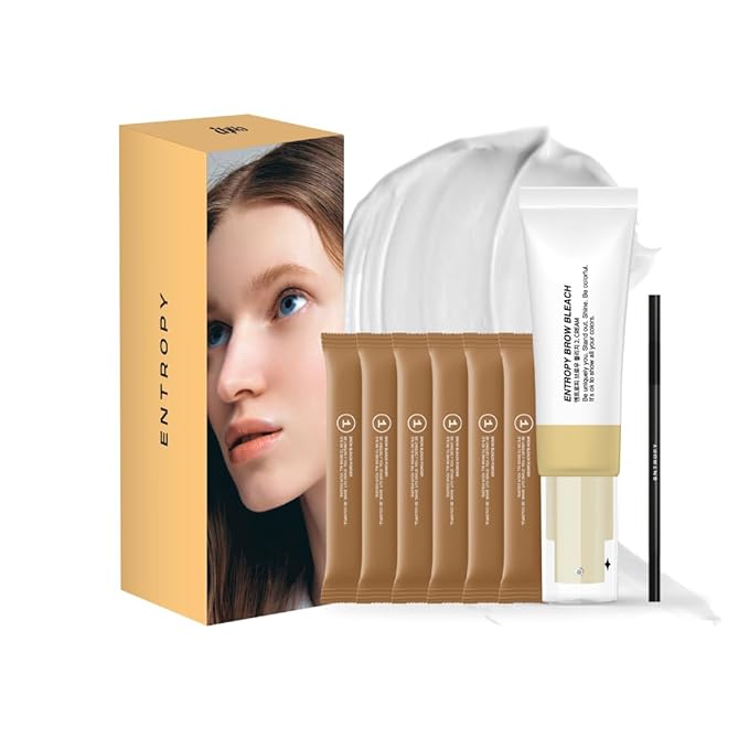 ENTROPY Makeup Brow Bleach Kit, Gentle & Effective Eyebrow Lightening for All Brow Types, Eyebrow Tint Kit, Quick 5-Minute Application, DIY Salon-Quality Results at Home, 6 Applications