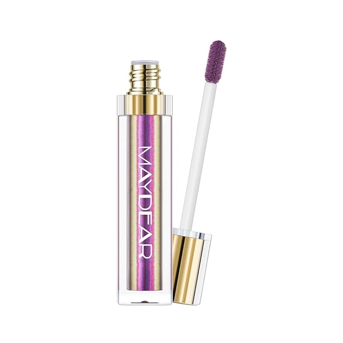 Maydear Chameleon Lipstick - High Pigmented Purple Lip Gloss, Full-Coverage Multichrome Lipstick, Long Lasting Rainbow Lip Makeup, Golden Plum (09)