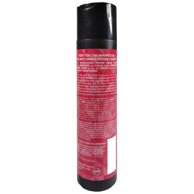 Watercolors by Tressa INTENSE 3-in-1 Color Depositing Shampoo, Semi Permanent Hair Color, Hair Dye Shampoo for Curly, Dry, and Normal Hair, 8 fl oz - RED