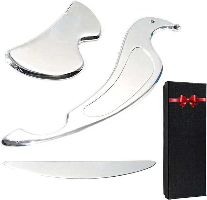 Scar Tissue Scraper Massage Tool Scar Massage Tools IASTM for Physical Therapy & Plantar Fasciitis with 3 Pieces (Set L)