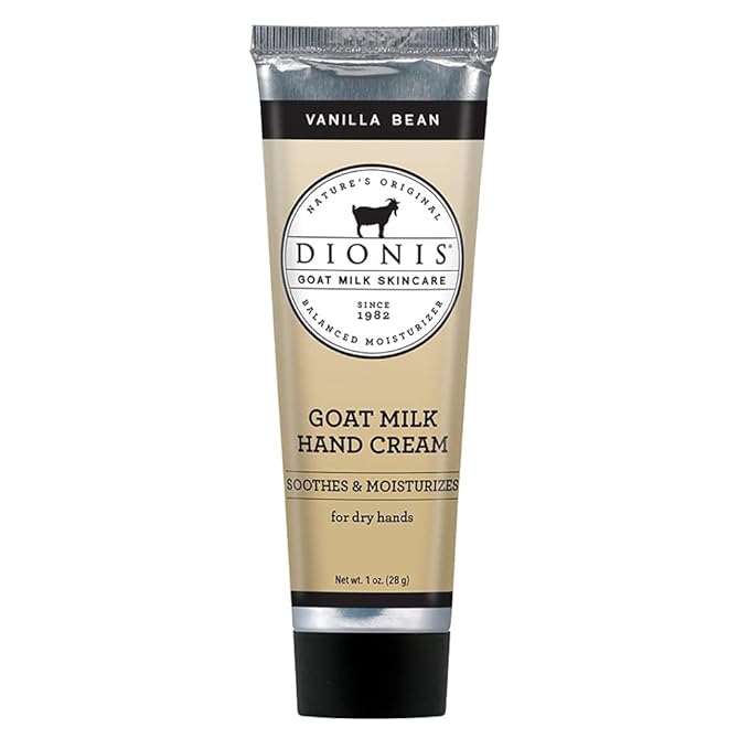 Dionis - Goat Milk Skincare Vanilla Bean Scented Hand Cream (1 oz) - Set of 6 - Made in the USA - Cruelty-free and Paraben-free