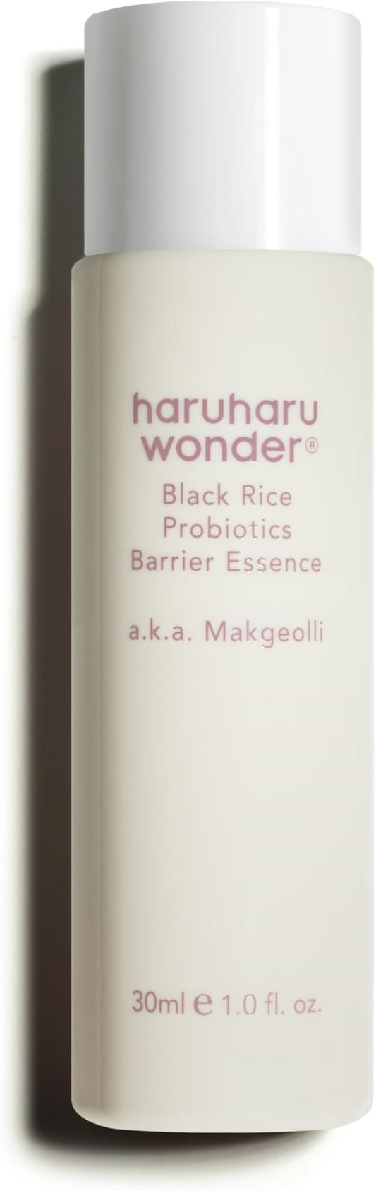 haruharu Wonder Black Rice Probiotics Barrier Essence 1.01 fl. oz., Travel Size Essence Toner to Strengthen Skin Barrier with Ceramides, Fermented Ingredients, Soothing, Moisturizing, Plumping