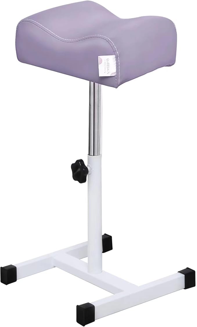 Pedicure Stand Stool Footrest Stand Adjustable Height Technician SPA Beauty Stand Stool with Non-slip SPA Salon Home Equipment Purple