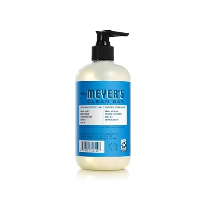 MRS. MEYER'S CLEAN DAY Blueberry Scent Variety Pack, Liquid Hand Soap 12.5 OZ, Multi-Surface Cleaner 16 OZ, Liquid Dish Soap 16 OZ, 1 CT