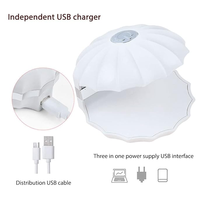 Enfudid Mini LED Nail Lamp Light for Nails, 180°Opening Design USB Nail Dryer Portable LED Nail Lamp Curing All Gels 18W Quick-Drying Sun LED Lamp for Single Finger