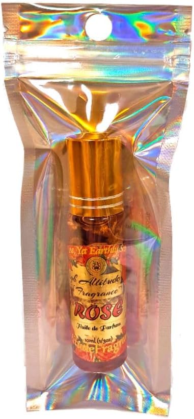 ROSE Perfume Oil - All-Natural Essential Oil Fragrance - Huile de Parfum - Bulgarian Damask Rosa Damascena Petals Otto, Tea Rose, De Mai - Roll On Roller Ball - Party Travel Guest Favors Gifts - 10ml