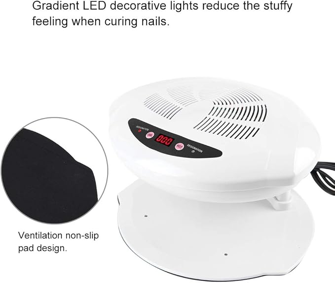 Nail Dryer Hot & Cold Air Nail Dryer Warm-Cool Nail Polis Drying Fan Manicure Tool White UV Gel Nail Lamp for Fingernail & Toenail Gels Based Polishes US Plug 110v