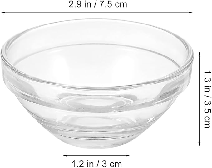 Cabilock 10PCS Facial Mask Bowl Mixing Bowl: Glass Cosmetic Mix Bowl Making Accessory Clear Prep Measuring Bowl DIY Mix Bowl Mud Mask and Other Skincare Products