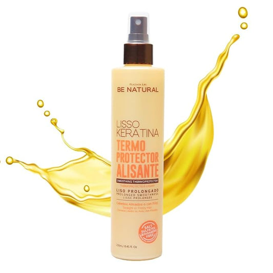 Be Natural Lisso Keratina Termoprotector Alisante (1 Pack) – Protege y Cuida Tu Cabello con Keratina y Acabado Suave