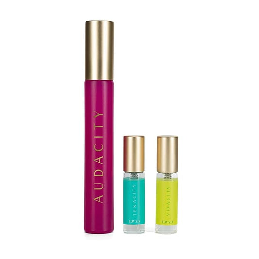 Audacity Fragrance Discovery Set - Perfumes for Women with Sweet Scents - Express Your Aura with Audacity, Tenacity, Vivacity EDP Sprays - 3 pc