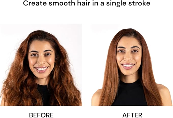 L'ANGE HAIR Le Vite Straightening Brush | Heated Hair Tool for Smoother, Frizz-Controlled Look | Dual-Voltage Hot Brush Straightener for Effortless Styling & Shine | Ceramic Standard Size (Black)