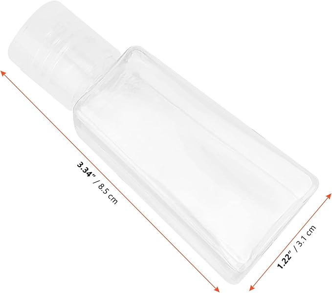 SINJEUN 120 Pieces 1oz/30ml Clear Plastic Empty Bottles with Flip Cap, Empty Squeeze Bottles, Mini PET Clear Refillable Travel Containers for Shampoo, Toners, Lotions, Creams