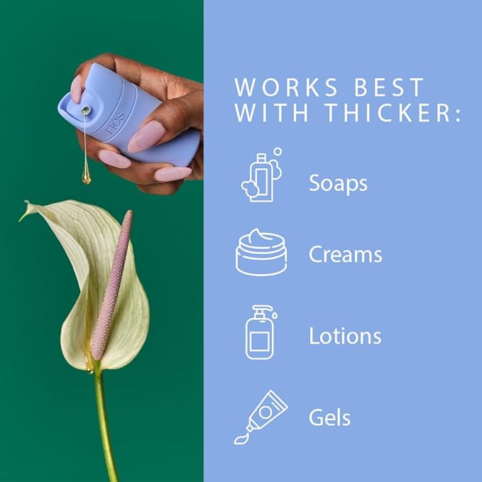 Essential Refillable Toiletry Travel Bottles – Set of 5 (3.4oz & 1.7oz) Airless Pump Containers for Shampoo, Conditioner, Body, Face – Leak-Proof, TSA-Approved, Dishwasher Safe- Runaway Blue