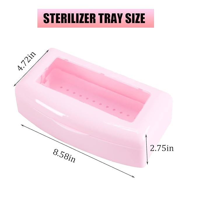Sterilizer for Nail Tools,Shmian Plastic Soaking Cleaning Sterilization Tray for Tweezers Manicure,Barber,Nail Salon,Clipper Cleaner