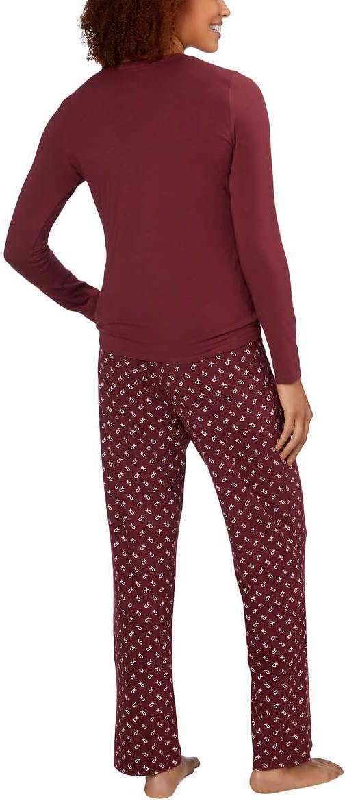 Calvin Klein Womens 2 Piece Fleece Pajama Set