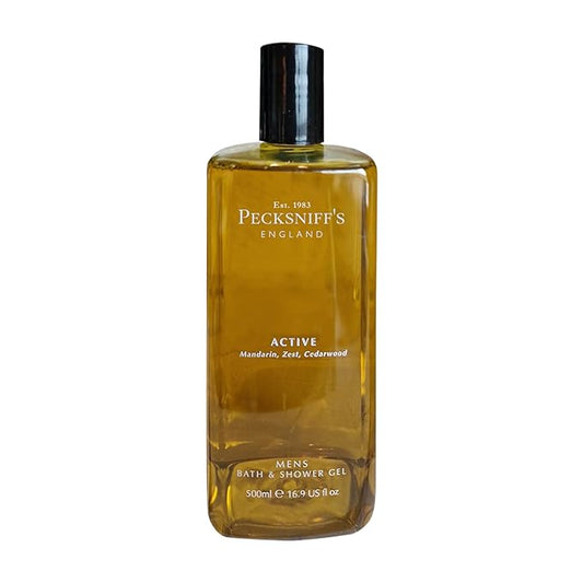 Pecksniff's Men's Luxurious Moisturizing Bath & Shower Gel | Luxury Shower with Zesty Citrus Fougere Aroma | Body Wash Men | Invigorating Active Scent, 500ml