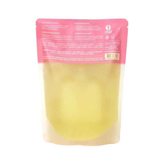 Panier des Sens Liquid Hand Soap Refills - Rose Floral Fragrance - Foaming Moisturizing Hand Soap - French Traditional Savon de Marseille for Kitchen & Bathroom - 34.4 Fl.oz Hand Wash 97% Natural