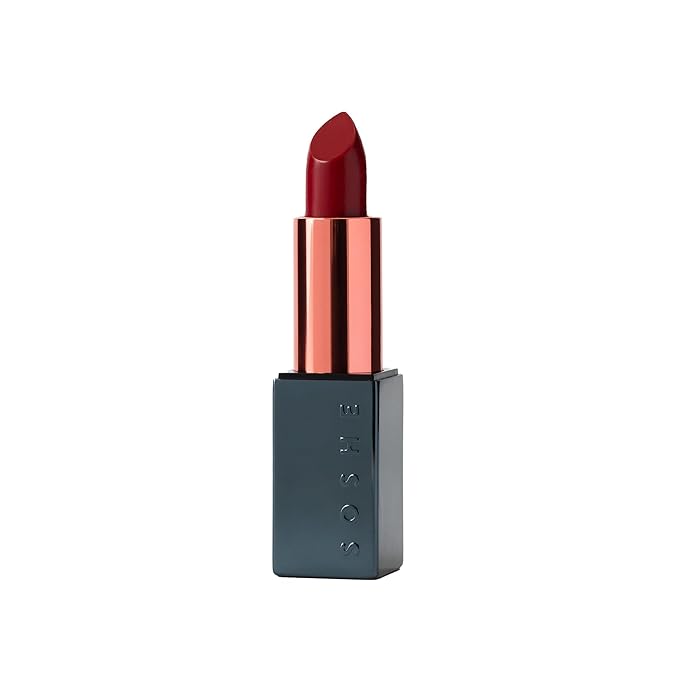 SOSHE Beauty - Ceramide Refillable Lip Silk | Sheer Hydrating, Silky, Buildable Lipstick | Ceramides, Vitamin E, Shea Butter | Cruelty-Free, Certified Plastic Negative (Wine Stained - Cool Cherry)