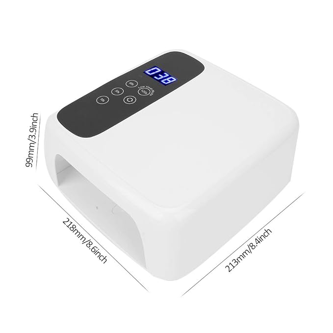 LED Display 15600mAh 72W Nail Lamp Gel Nail Polish Dryer, Quick Drying, Infrared Induction, 10s Drying, Streamlined Design (US Plug)