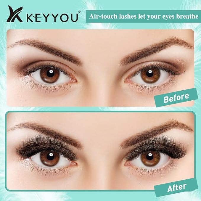 Lash Extension Kit 144pcs Air Touch Lash Clusters with Bond and Seal Lash Applicator Remover D Curl DIY Eyelash Extension Kit Easy to Apply at Home(Air01Kit-D-8-18Mix)